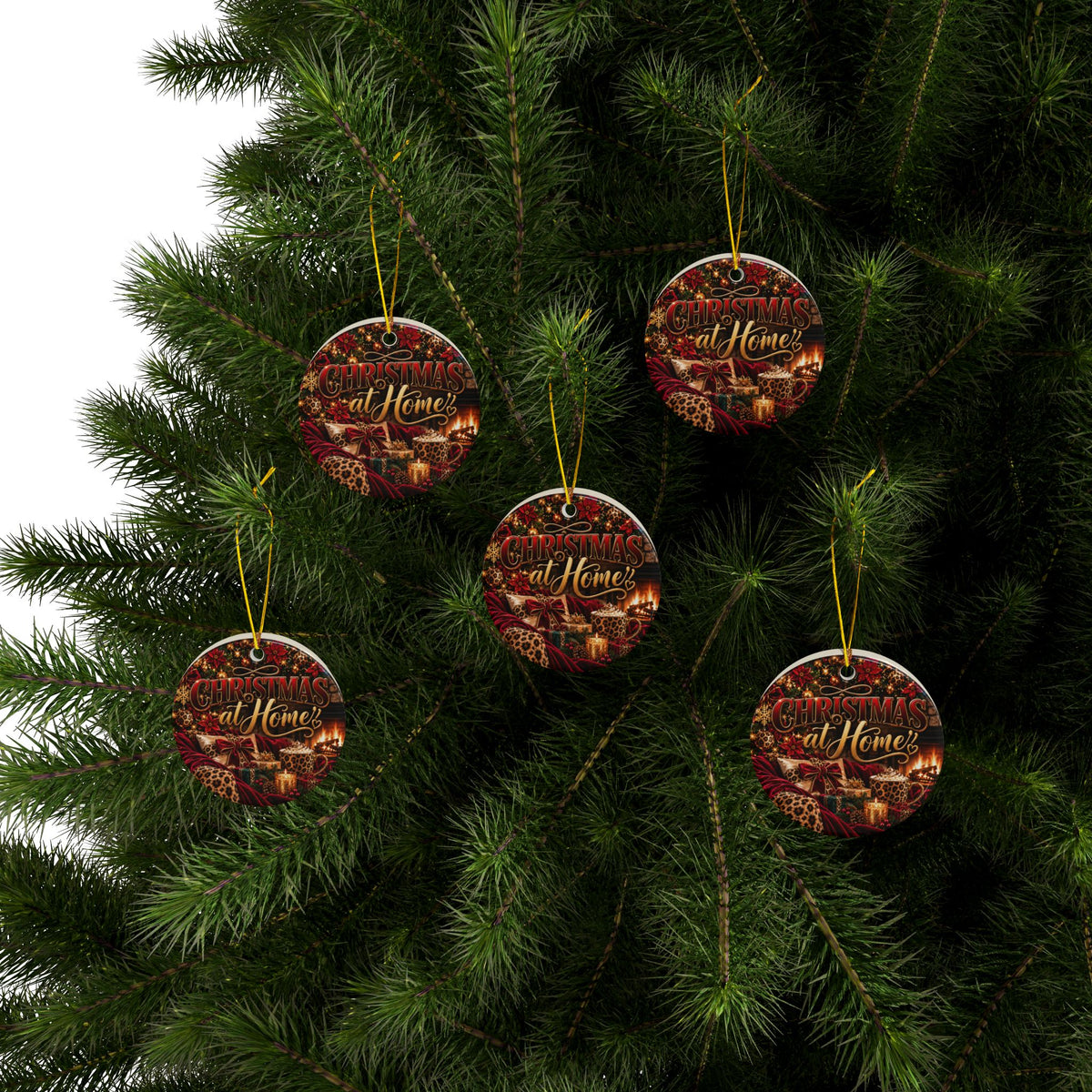 Christmas at Home Ceramic Ornament