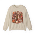 Fall "Hello" Crewneck Sweatshirt — Cozy Autumn Pumpkins & Plaid Leaves