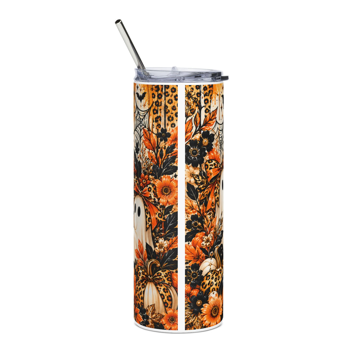 Halloween 'Boo & Blessed' 20oz Stainless Tumbler — Fall Pumpkin & Ghost Travel Cup