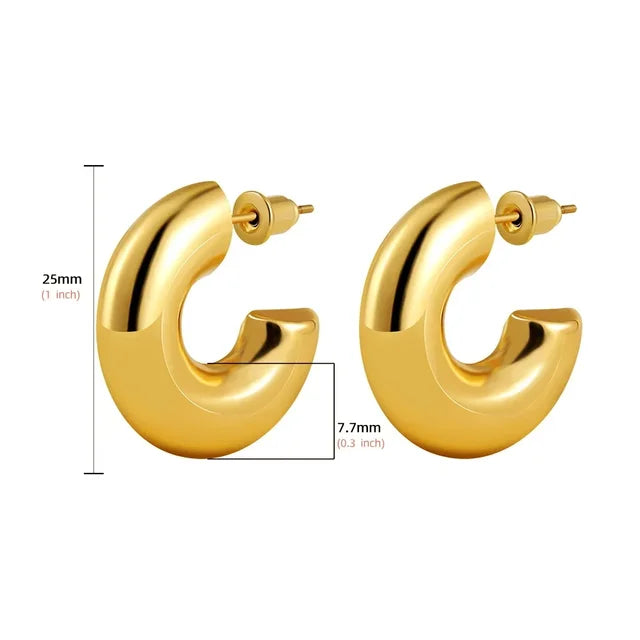 The Sloane Chunky Gold Hoop Earrings