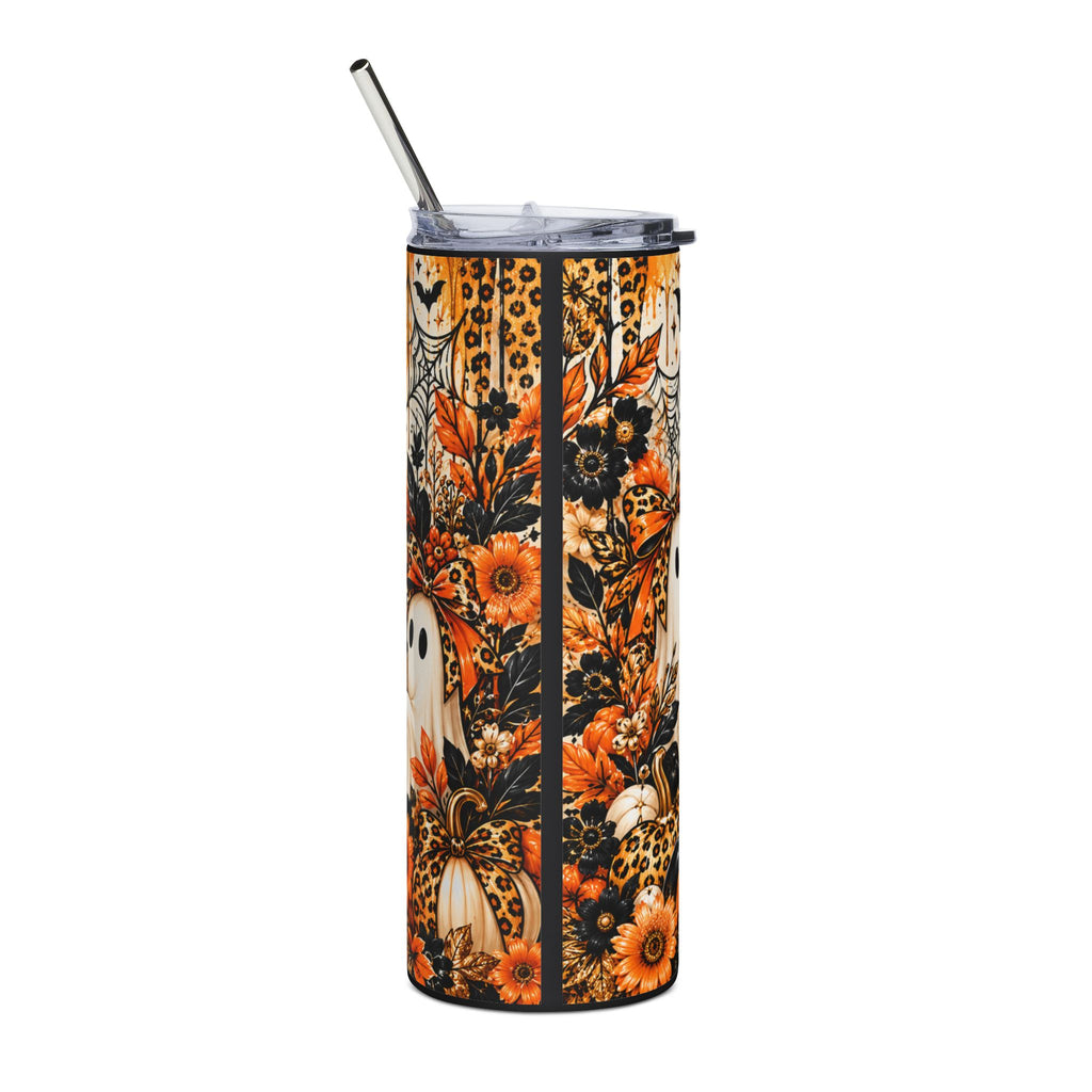 Halloween 'Boo & Blessed' 20oz Stainless Tumbler — Fall Pumpkin & Ghost Travel Cup
