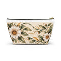 Embodied in Bloom™ Botanical Accessory Pouch — Sage & Gold Daisy Cosmetic Bag