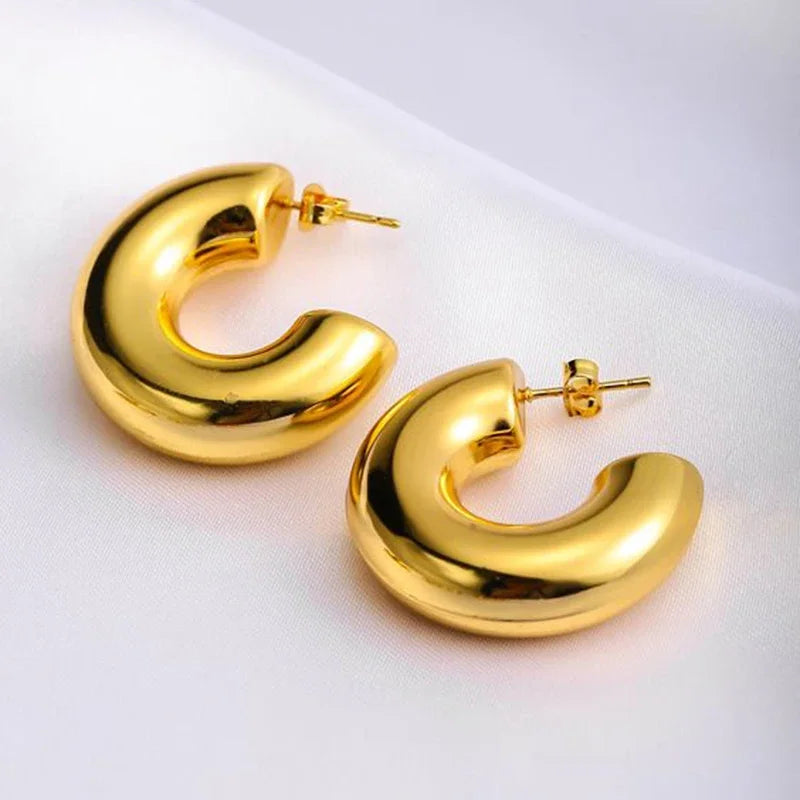 The Sloane Chunky Gold Hoop Earrings