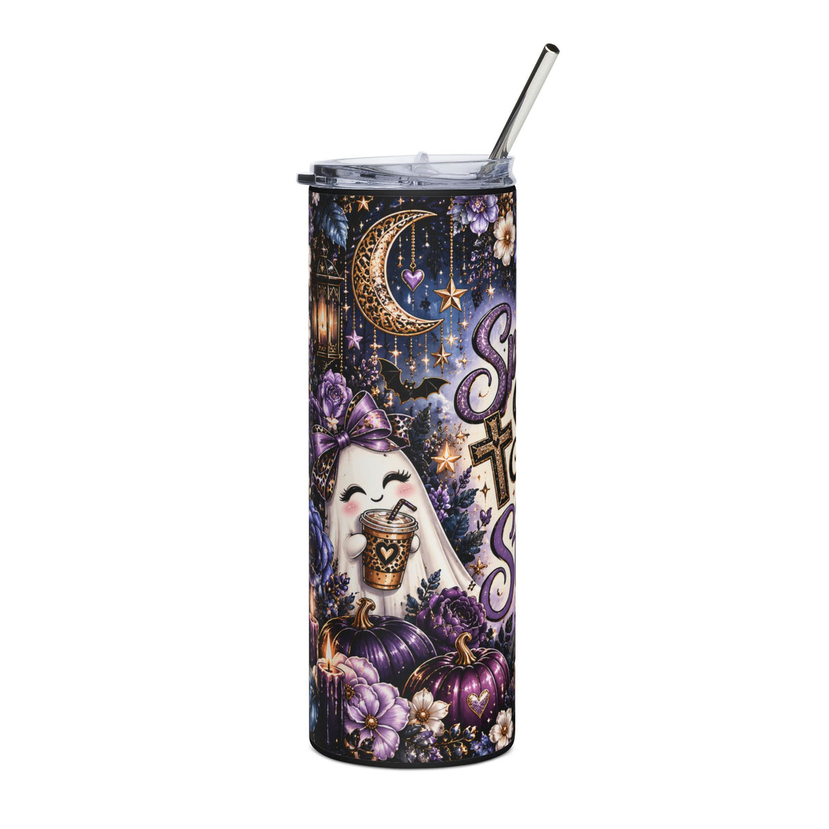 Spooky, Saved & Slightly Stressed — 20oz Halloween Stainless Steel Tumbler