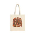 Hello Fall Canvas Tote Bag — Pumpkin & Leopard Autumn Tote